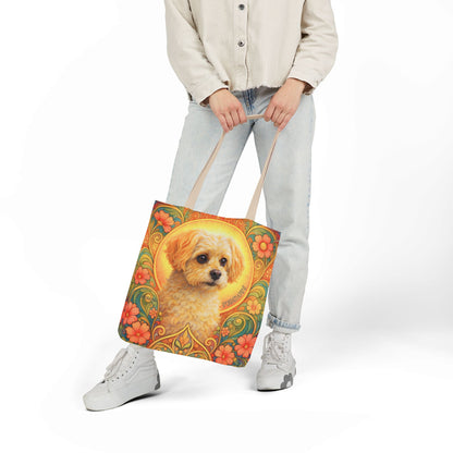 Foxypoo (Foodle) All-Over Print Canvas Tote Bag – Colourful Artistic Dog Lover Gift