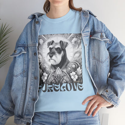Schnauzer Vintage Unisex Cotton Tee for Dog Lovers (Black & White)