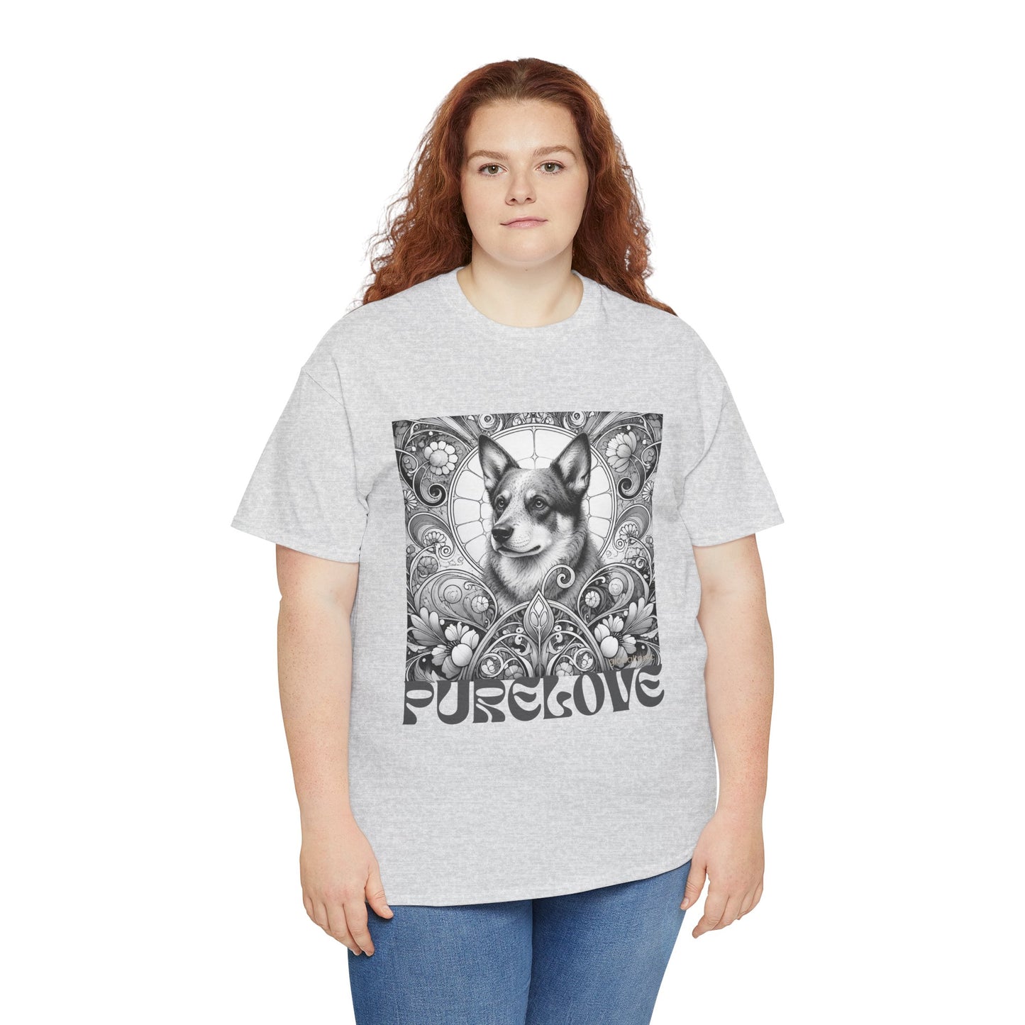 Australian Blue Heeler Vintage Unisex Cotton Tee for Dog Lovers (Black & White)