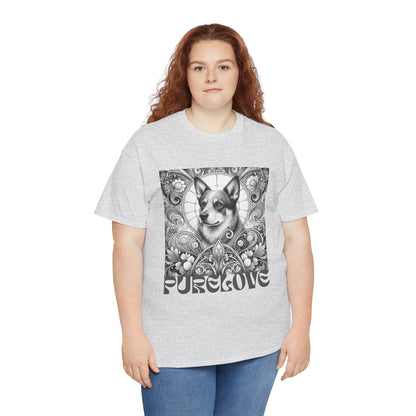 Australian Blue Heeler Vintage Unisex Cotton Tee for Dog Lovers (Black & White)