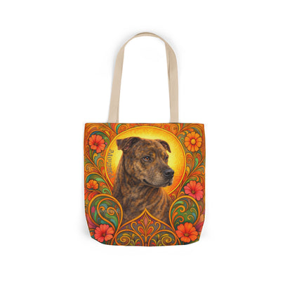 Staffy Brown All-Over Print Canvas Tote Bag – Colourful Artistic Dog Lover Gift