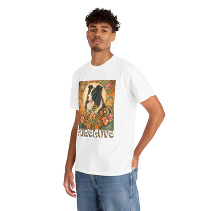 Border Collie (Black & White) Vintage Graphic T-Shirt – Unisex Cotton Tee for Dog Lovers