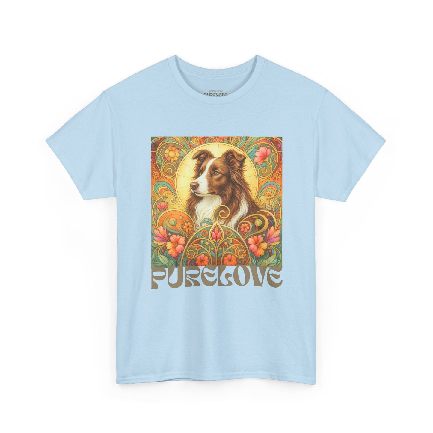 Border Collie (Chocolate & White) Vintage Graphic T-Shirt – Unisex Cotton Tee for Dog Lovers