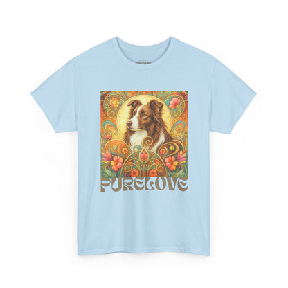 Border Collie (Chocolate & White) Vintage Graphic T-Shirt – Unisex Cotton Tee for Dog Lovers