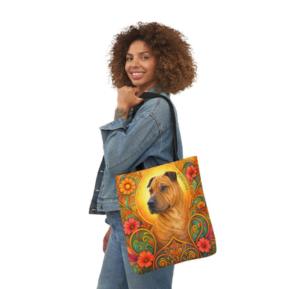 Shar Pei All-Over Print Canvas Tote Bag – Colourful Artistic Dog Lover Gift