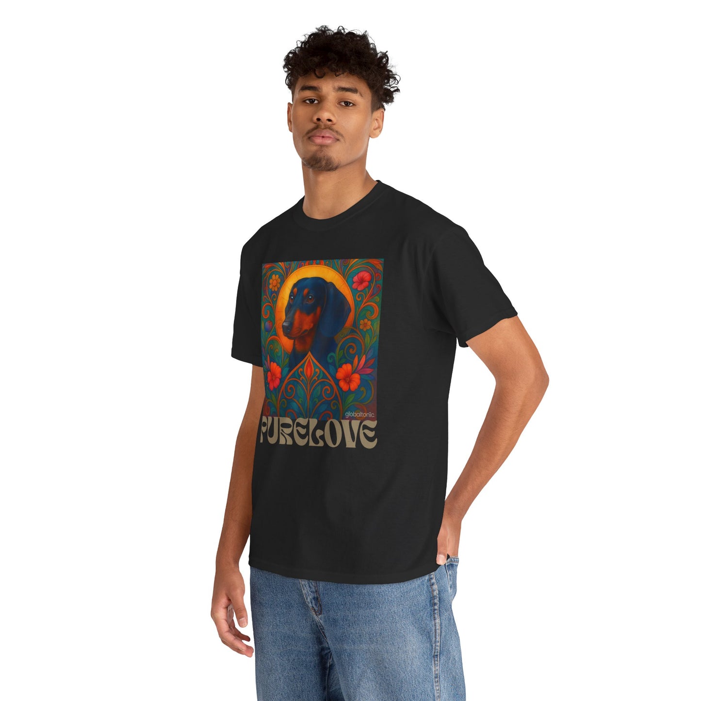 Dachshund Black Tan Shorthair Vintage Graphic T-shirt - Unisex Cotton Tee for Dog Lovers