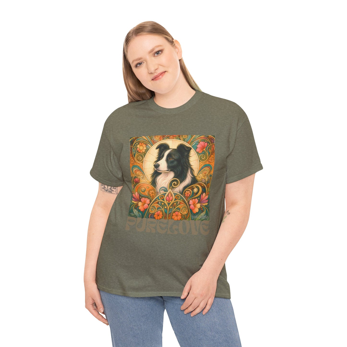 Border Collie (Black & White) Vintage Graphic T-Shirt – Unisex Cotton Tee for Dog Lovers