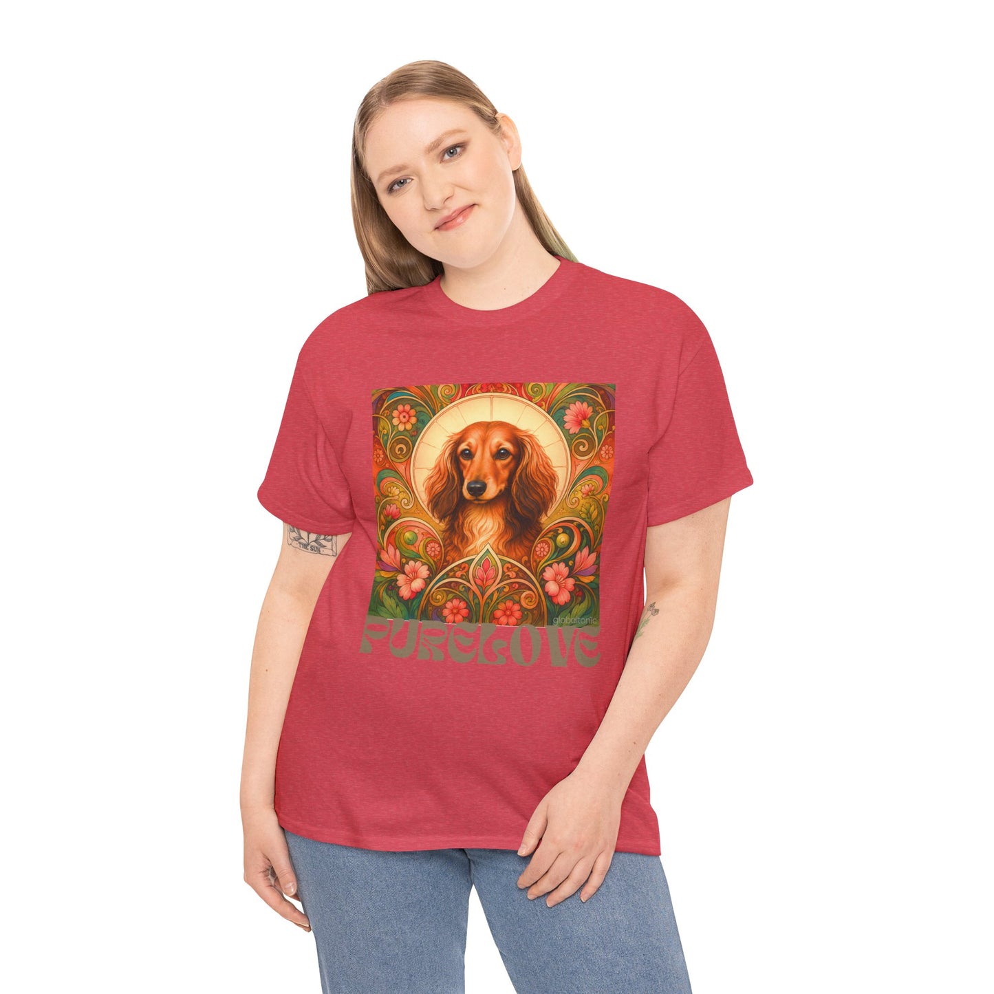 Dachshund Tan Longhair Vintage Graphic T-Shirt – Unisex Cotton Tee for Dog Lovers