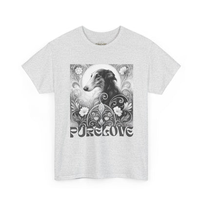 Borzoi Vintage Unisex Cotton Tee for Dog Lovers (Black & White)
