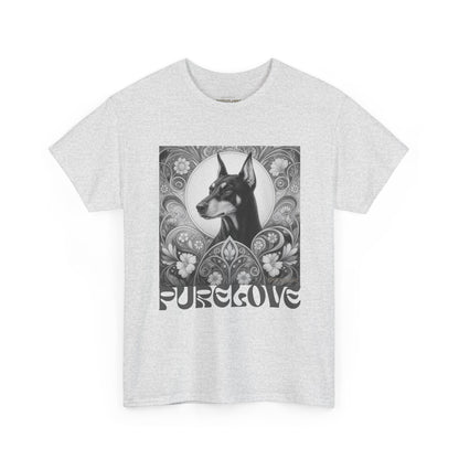 Doberman Vintage Unisex Cotton Tee for Dog Lovers (Black & White)