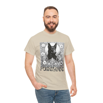 Kelpie Black Vintage Unisex Cotton Tee for Dog Lovers (Black & White)