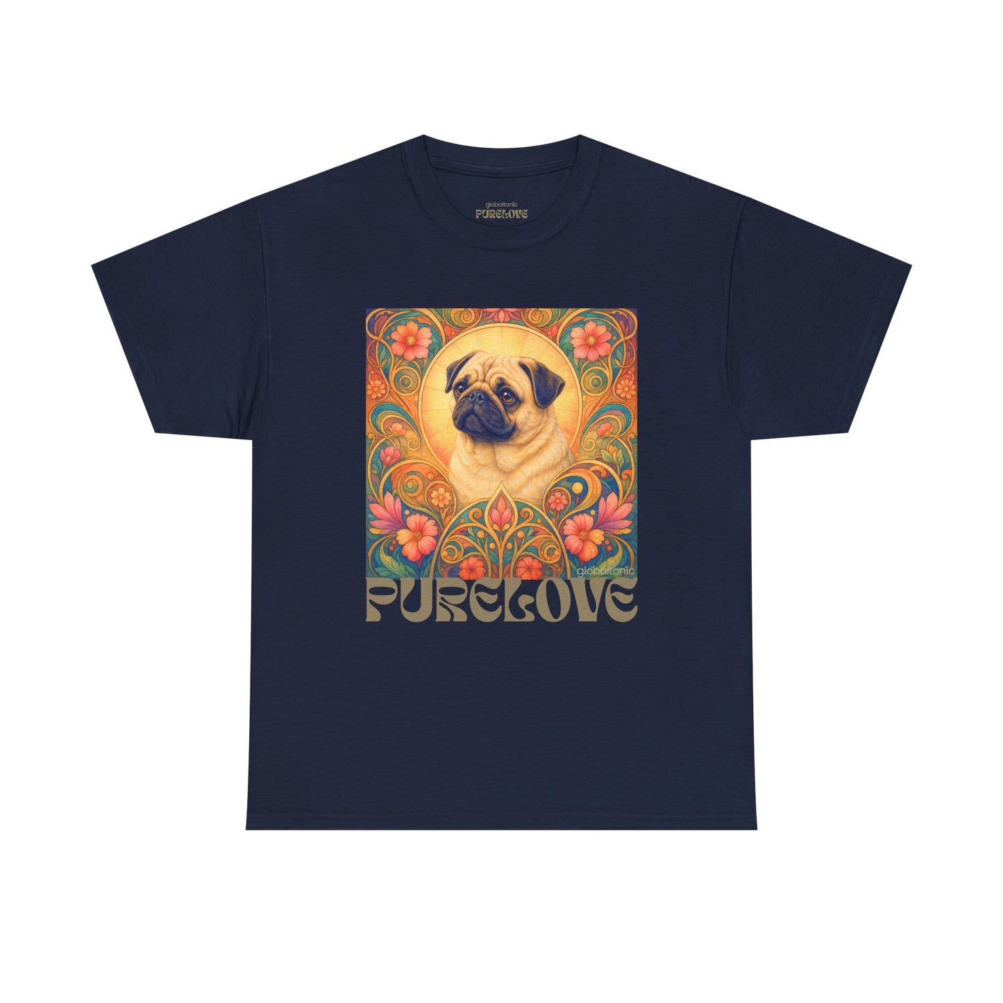 Pug Tan Vintage Graphic T-Shirt – Unisex Cotton Tee for Dog Lovers