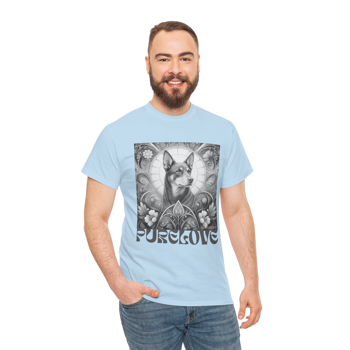 Kelpie Brown Vintage Unisex Cotton Tee for Dog Lovers (Black & White)