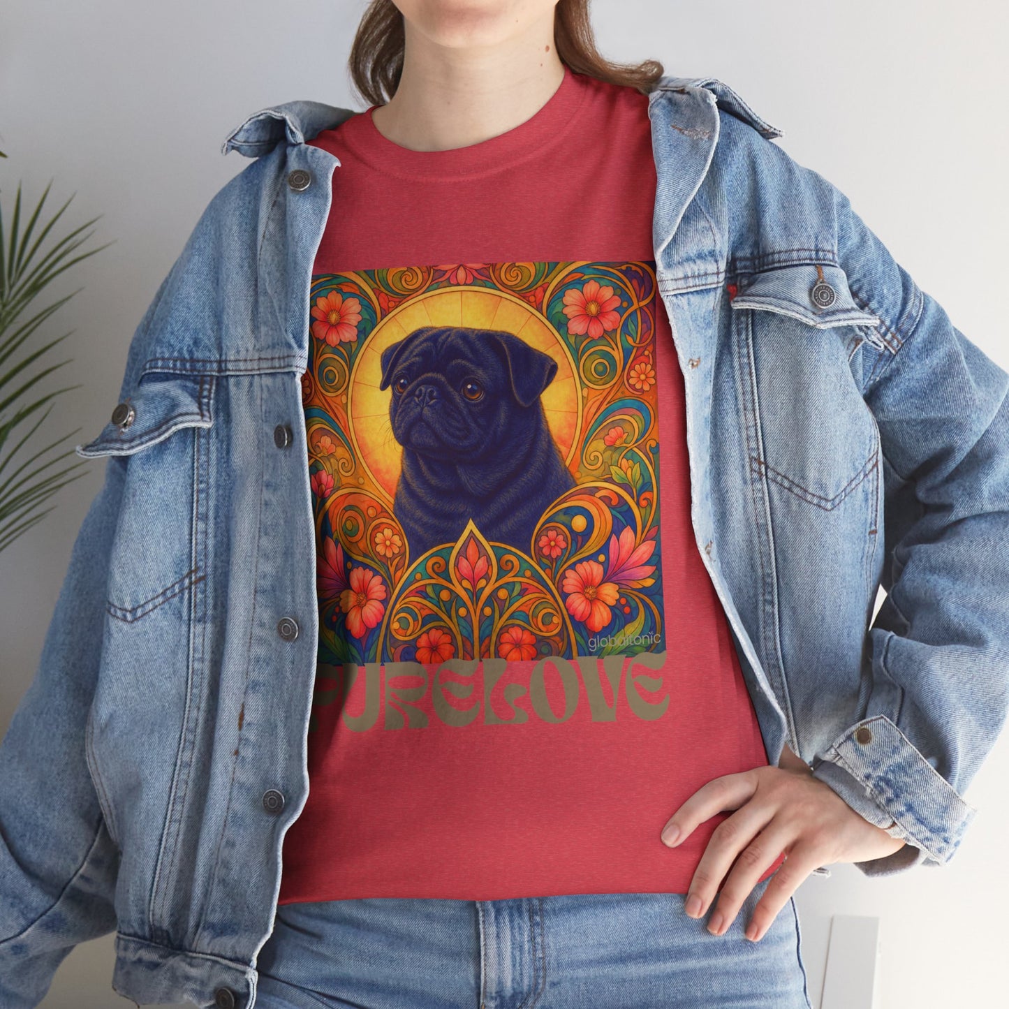 Pug Black Vintage Graphic T-Shirt – Unisex Cotton Tee for Dog Lovers