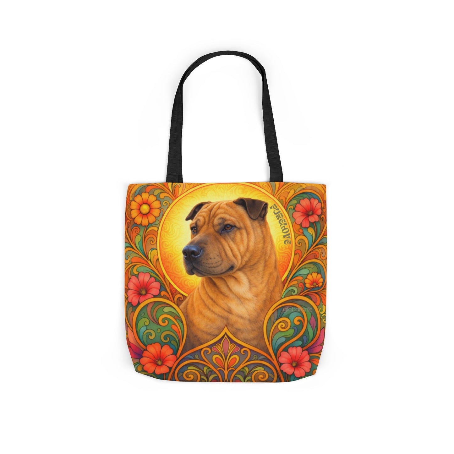 Shar Pei All-Over Print Canvas Tote Bag – Colourful Artistic Dog Lover Gift