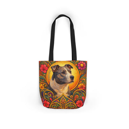 Staffy Grey & White All-Over Print Canvas Tote Bag – Colourful Artistic Dog Lover Gift