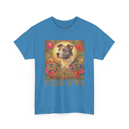 Staffy Grey & White Vintage Graphic T-Shirt – Unisex Cotton Tee for Dog Lovers