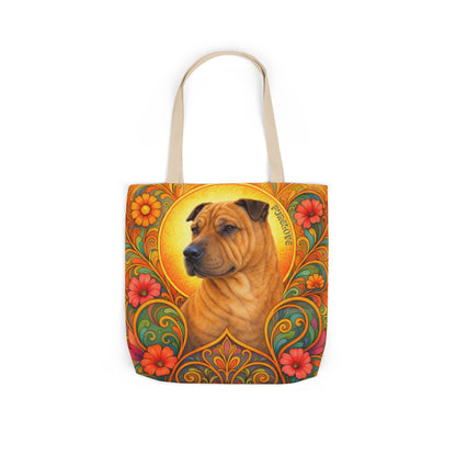 Shar Pei All-Over Print Canvas Tote Bag – Colourful Artistic Dog Lover Gift