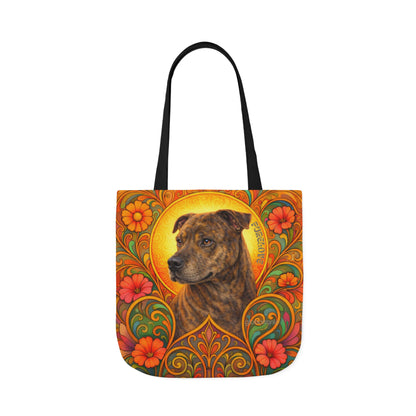 Staffy Brown All-Over Print Canvas Tote Bag – Colourful Artistic Dog Lover Gift