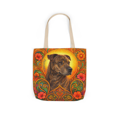 Staffy Brown All-Over Print Canvas Tote Bag – Colourful Artistic Dog Lover Gift