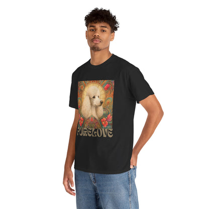 White Poodle Vintage Graphic T-Shirt – Unisex Cotton Tee for Dog Lovers