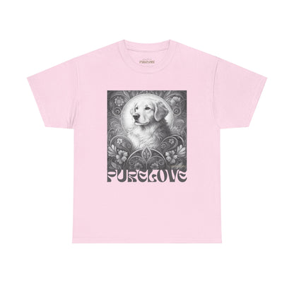Golden Retriever Vintage Unisex Cotton Tee for Dog Lovers (Black & White)