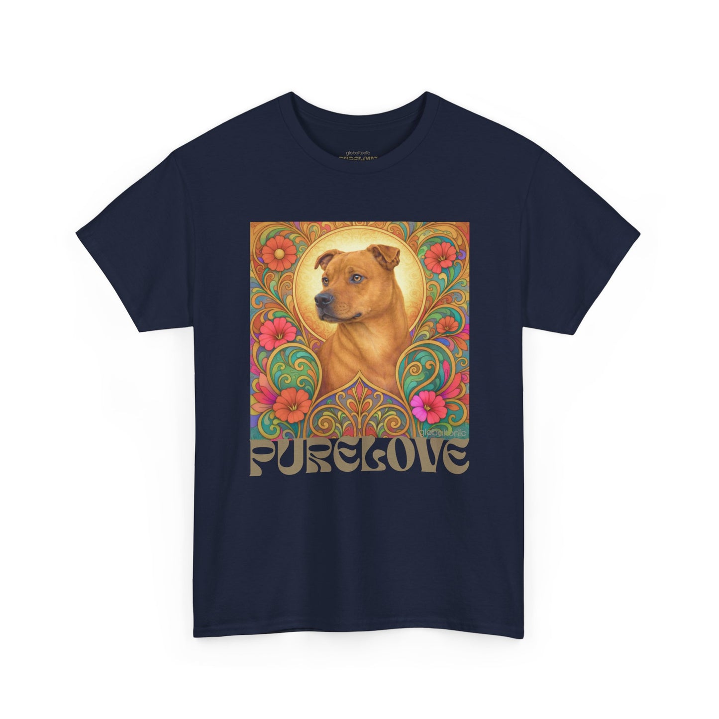 Staffy Tan Vintage Graphic T-Shirt – Unisex Cotton Tee for Dog Lovers