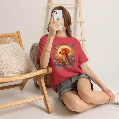 Dachshund Tan Vintage Graphic T-Shirt – Unisex Cotton Tee for Dog Lovers