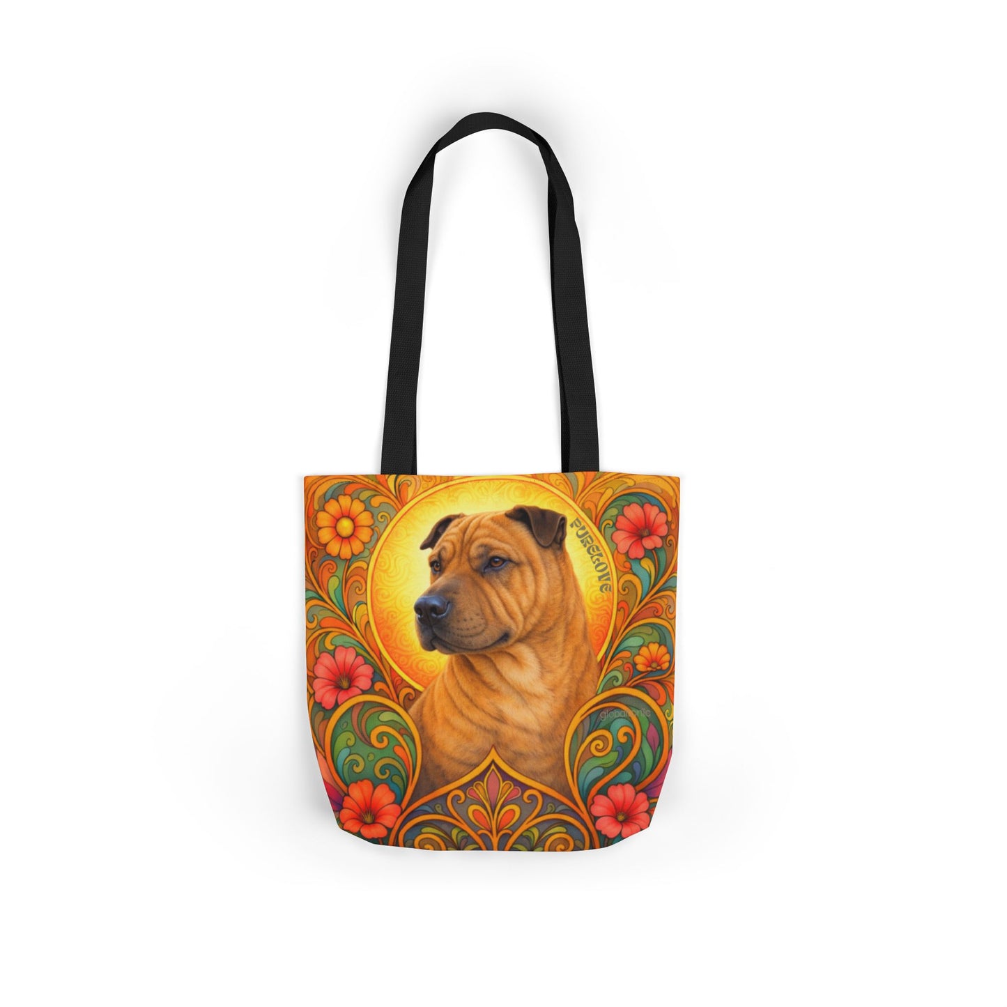 Shar Pei All-Over Print Canvas Tote Bag – Colourful Artistic Dog Lover Gift