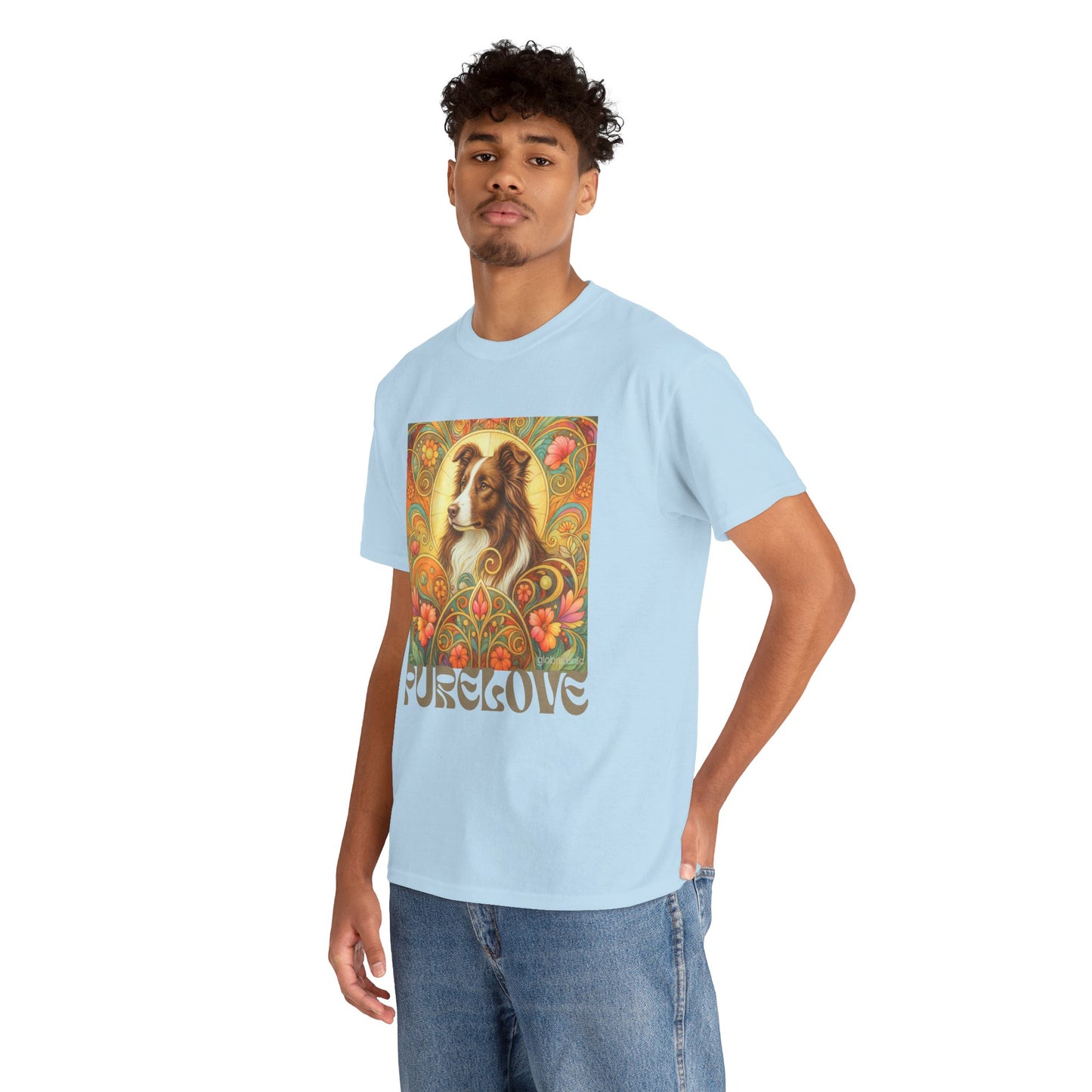 Border Collie (Chocolate & White) Vintage Graphic T-Shirt – Unisex Cotton Tee for Dog Lovers