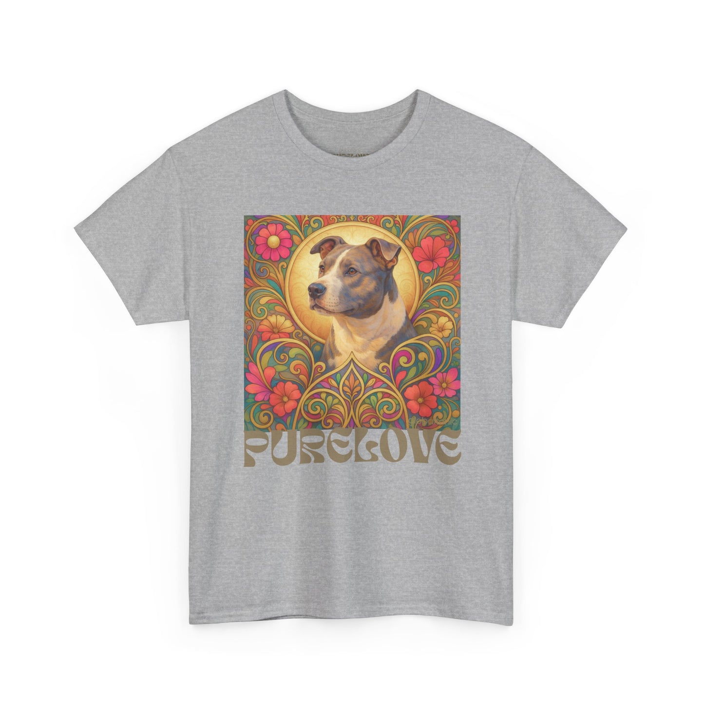Staffy Grey & White Vintage Graphic T-Shirt – Unisex Cotton Tee for Dog Lovers