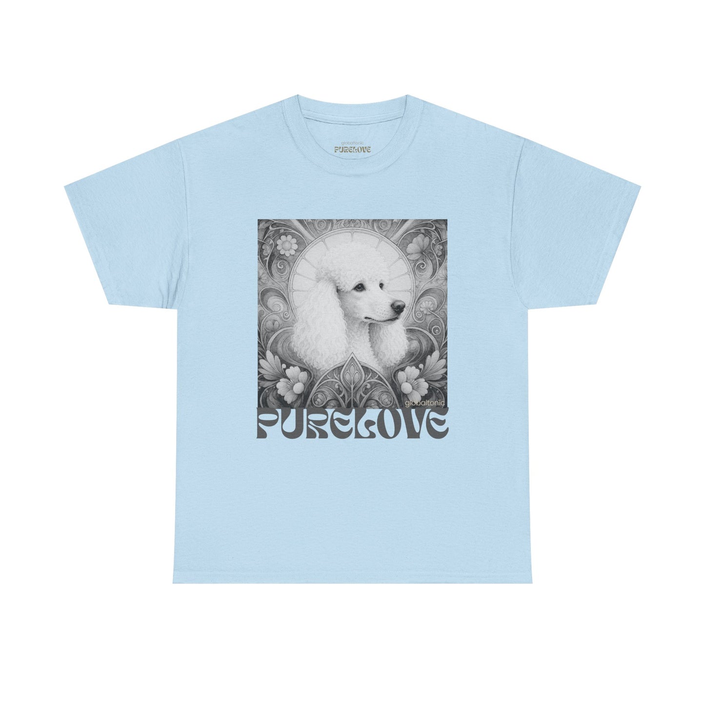 Poodle White Vintage Unisex Cotton Tee for Dog Lovers (Black & White)