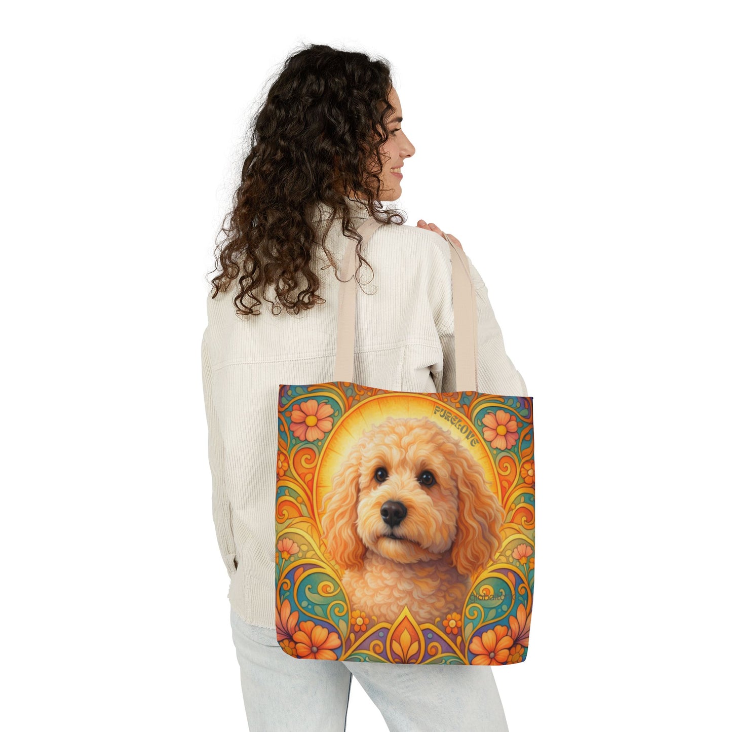 Goldendoodle (Groodle) All-Over Print Canvas Tote Bag – Colourful Artistic Dog Lover Gift