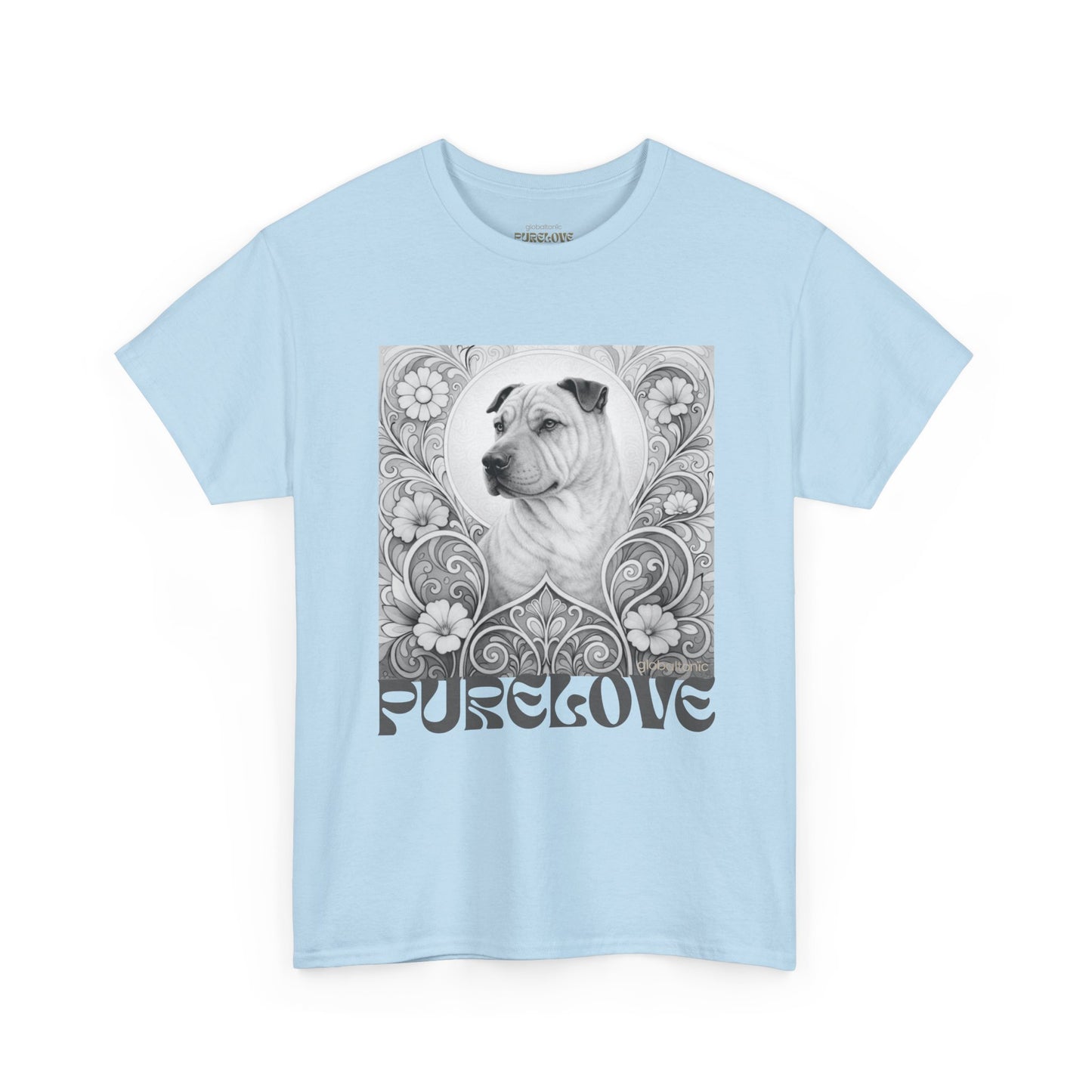 Shar Pei Vintage Graphic T-Shirt – Unisex Cotton Tee for Dog Lovers (Black & White)