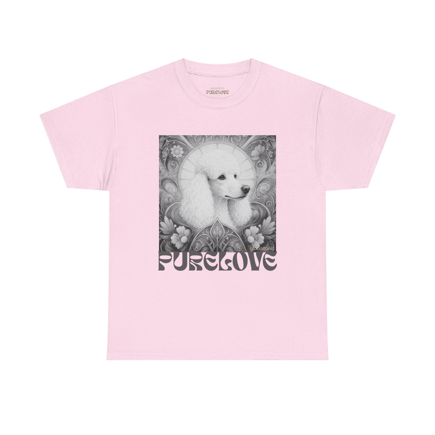 Poodle White Vintage Unisex Cotton Tee for Dog Lovers (Black & White)
