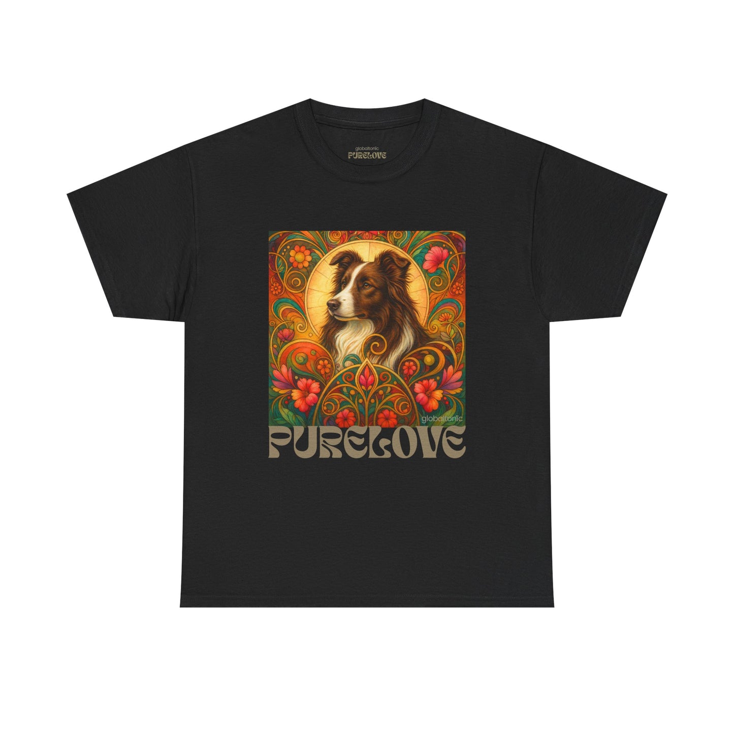 Border Collie (Chocolate & White) Vintage Graphic T-Shirt – Unisex Cotton Tee for Dog Lovers