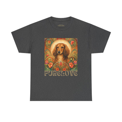 Dachshund Tan Longhair Vintage Graphic T-Shirt – Unisex Cotton Tee for Dog Lovers