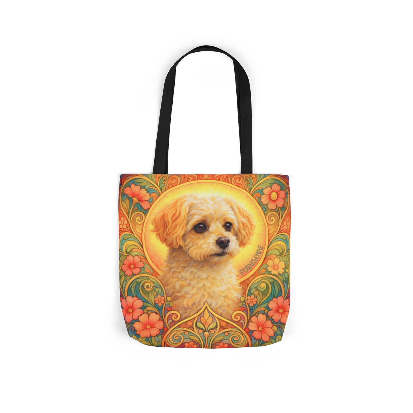 Foxypoo (Foodle) All-Over Print Canvas Tote Bag – Colourful Artistic Dog Lover Gift