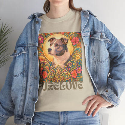 Staffy Grey & White Vintage Graphic T-Shirt – Unisex Cotton Tee for Dog Lovers