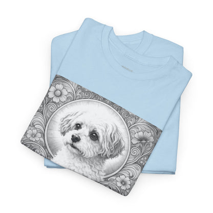 Foxypoo (Foodle) Vintage Graphic T-Shirt – Unisex Cotton Tee for Dog Lovers (Black & White)