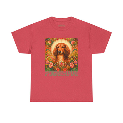 Dachshund Tan Longhair Vintage Graphic T-Shirt – Unisex Cotton Tee for Dog Lovers