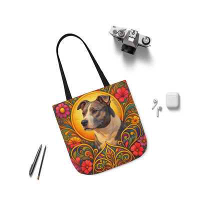 Staffy Grey & White All-Over Print Canvas Tote Bag – Colourful Artistic Dog Lover Gift