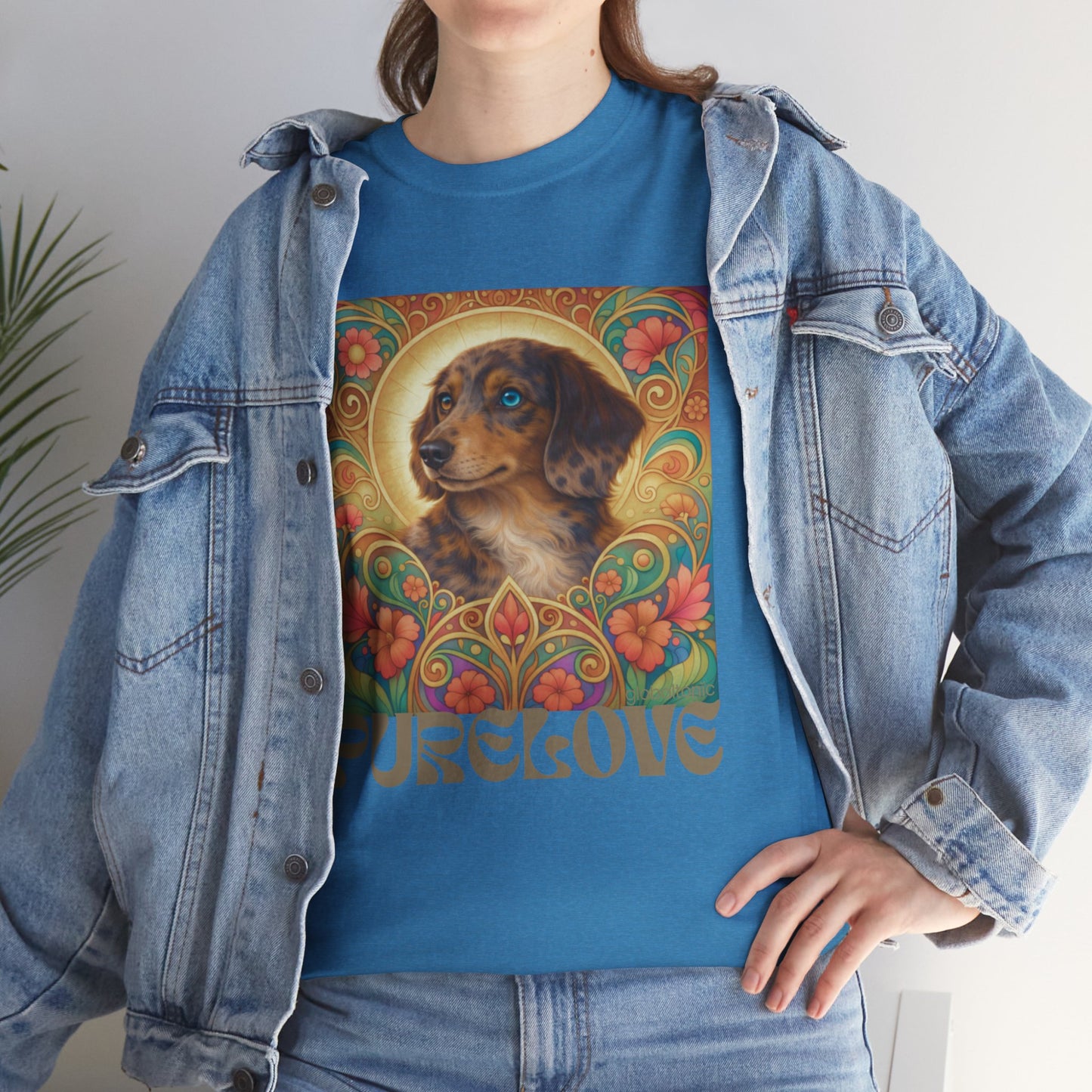 Dachshund Merle Wirehaired Vintage Unisex Cotton Tee for Dog Lovers
