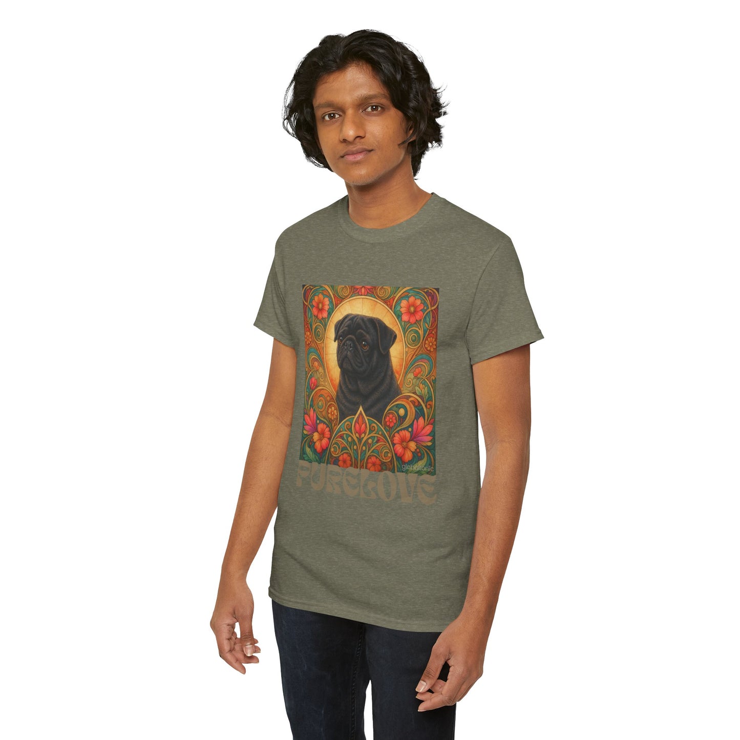 Pug Black Vintage Graphic T-Shirt – Unisex Cotton Tee for Dog Lovers