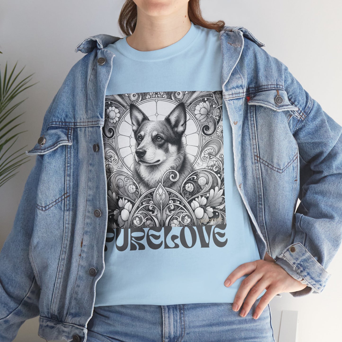 Australian Blue Heeler Vintage Unisex Cotton Tee for Dog Lovers (Black & White)