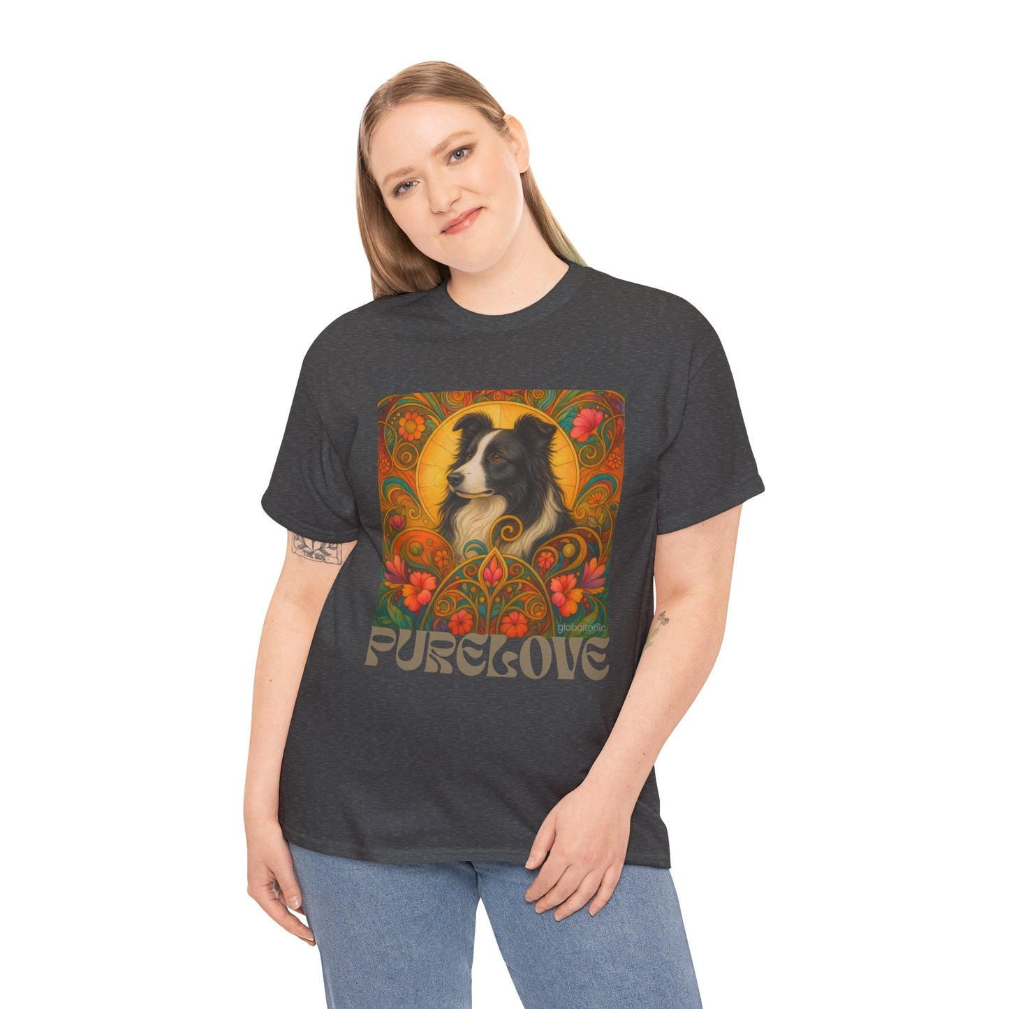 Border Collie (Black & White) Vintage Graphic T-Shirt – Unisex Cotton Tee for Dog Lovers