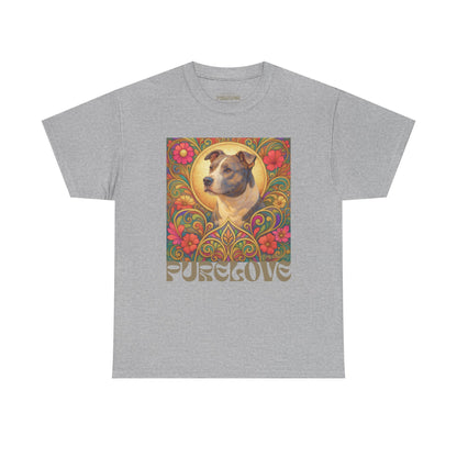 Staffy Grey & White Vintage Graphic T-Shirt – Unisex Cotton Tee for Dog Lovers