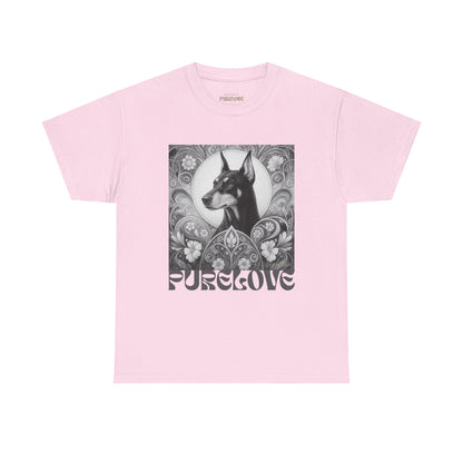 Doberman Vintage Unisex Cotton Tee for Dog Lovers (Black & White)