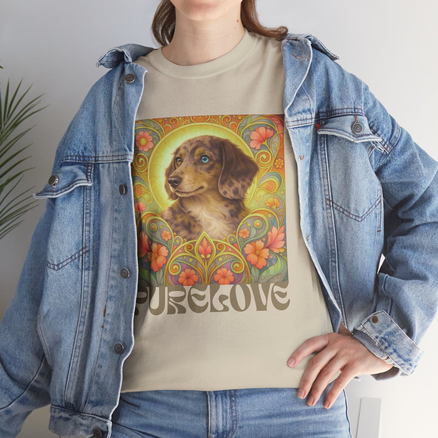 Dachshund Merle Wirehaired Vintage Unisex Cotton Tee for Dog Lovers