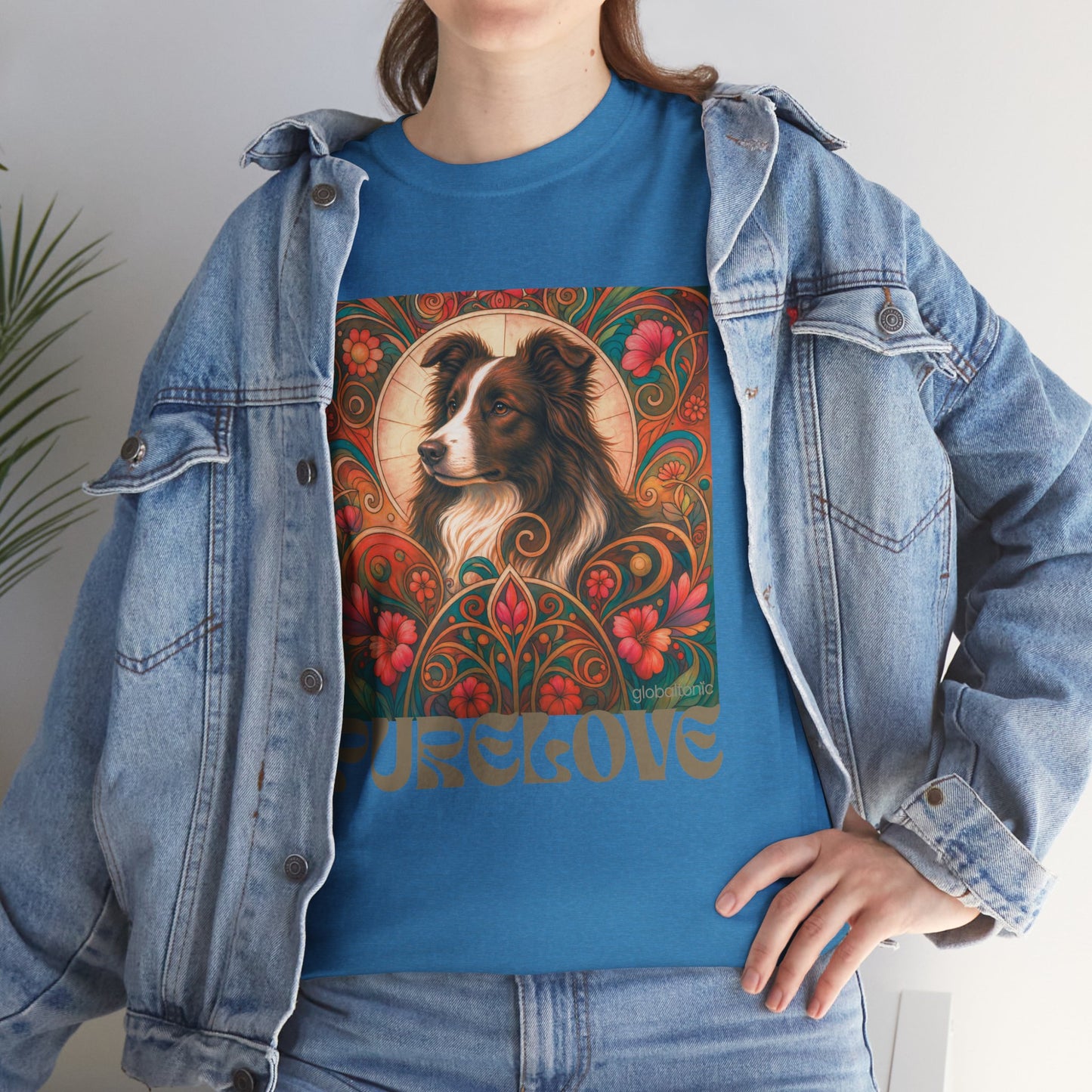 Border Collie (Chocolate & White) Vintage Graphic T-Shirt – Unisex Cotton Tee for Dog Lovers